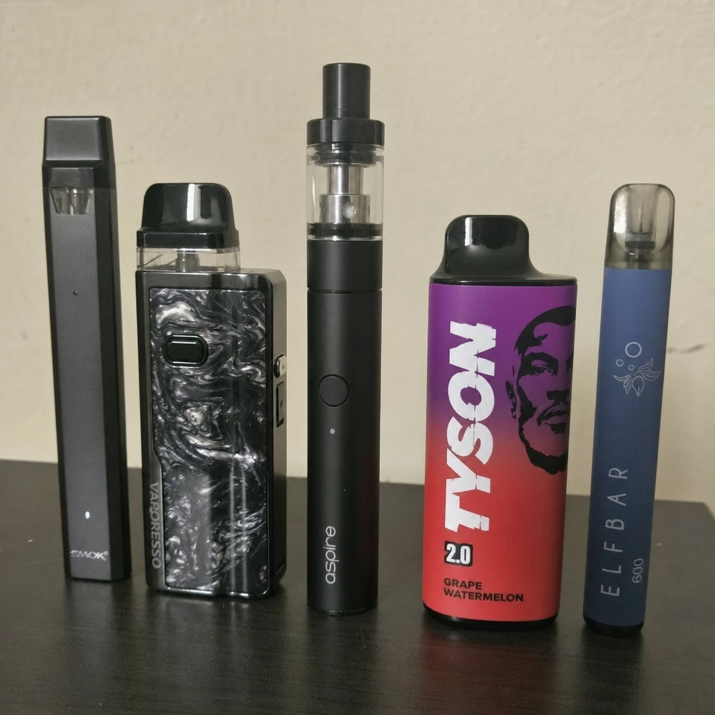 Mike Tyson orange Tyson 2.0 disposable vape device on VapeFeat
