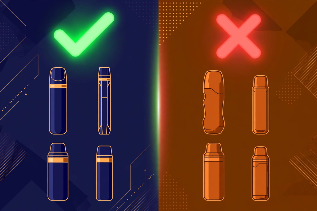 Illustration comparing FDA authorized vapes with green checkmark versus unauthorized vapes with red X