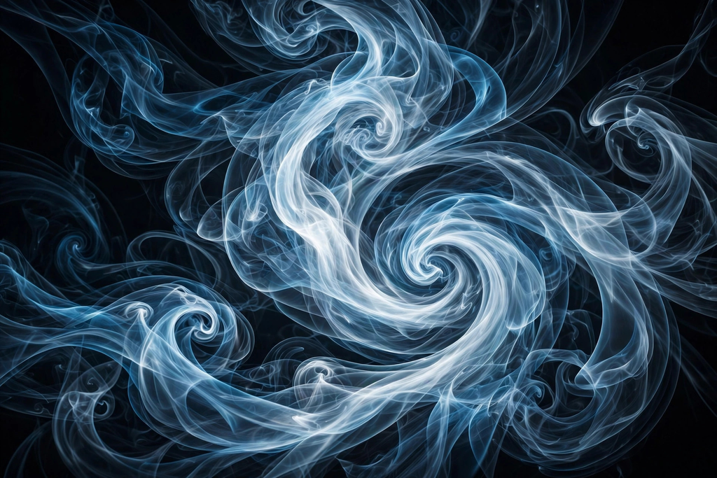 Swirling air currents abstract visualization representing adjustable airflow