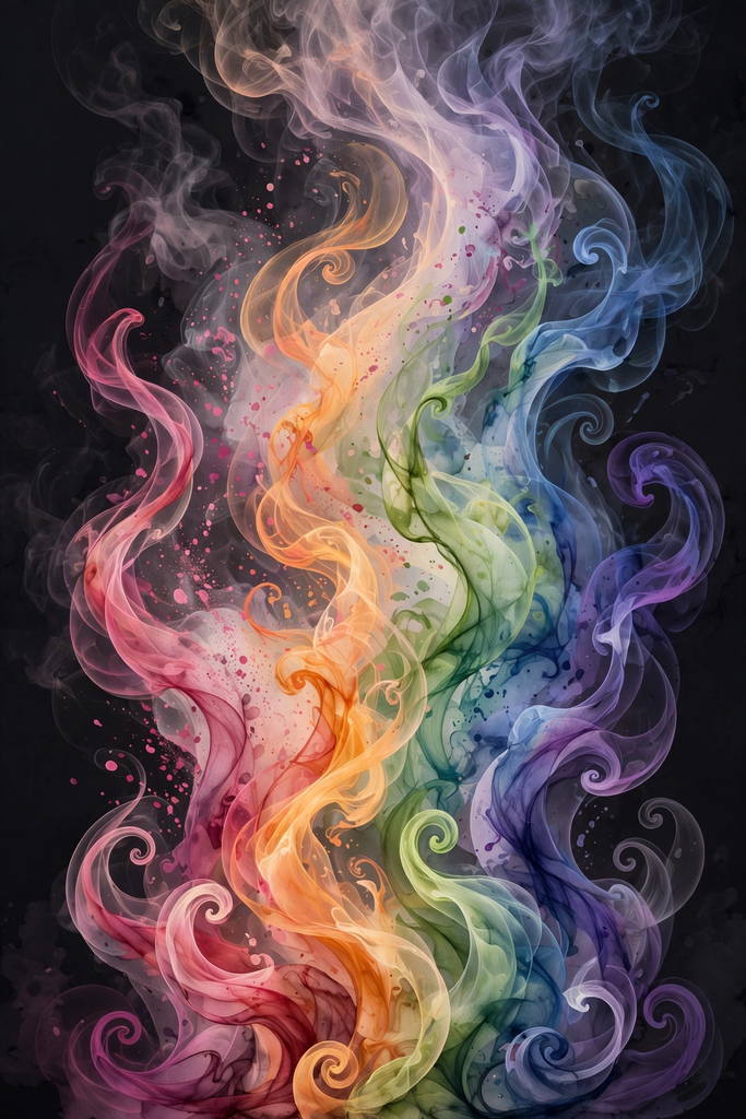 IVG vape flavours 2026 colourful swirling vapour clouds in fruit flavours like blue raspberry, mango and cherry