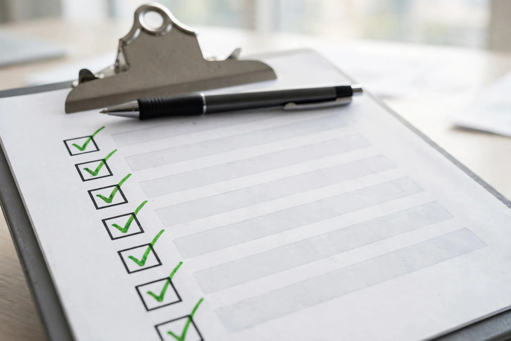Checklist with green checkmarks on clipboard representing FDA authorization review