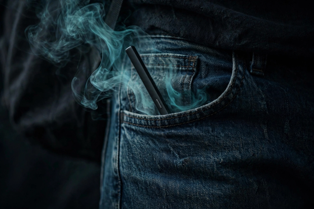 Ultra slim Sea XS 15000 device slipping into jeans pocket showing portability
